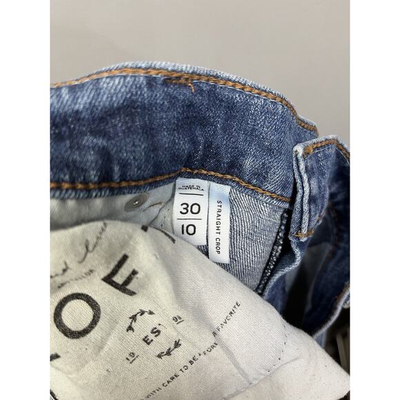 Loft Made And Loved Cropped Denim Patch Jeans Womens size 10/30 High Rise - Picture 4 of 7